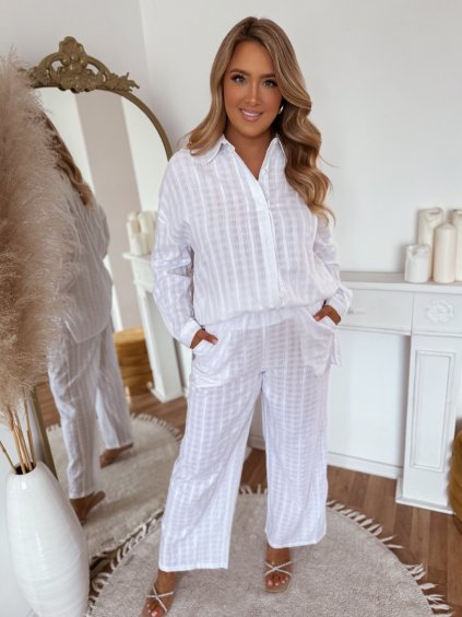 Fehér pamut nadrág