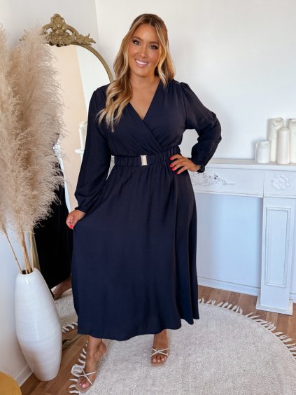 sötétkék ruha plus size nőknek