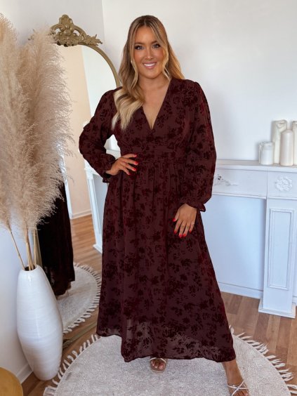 bordó ruha plus size nőknek