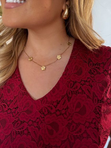 Női sebészeti acélból készült nyaklánc VIRÁGOK