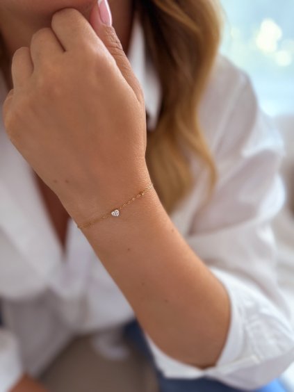 Női sebészeti acélból készült szív karkötő - arany