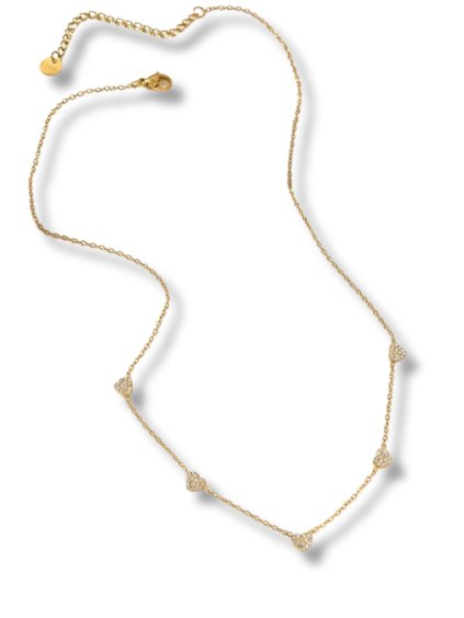 Sebészeti acélból készült, szív alakú, arany nyaklánc