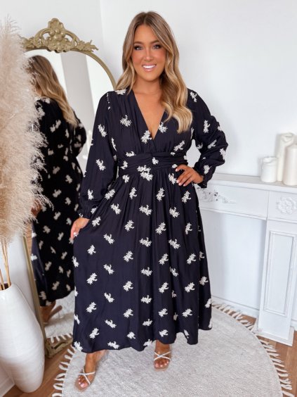 hosszú ruha sötétkék színben