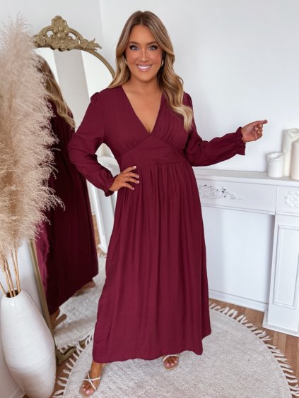 bordó ruha plus size nőknek