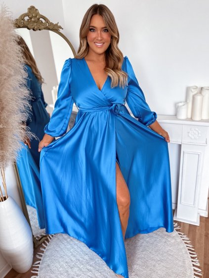 hosszú szatén ruha L