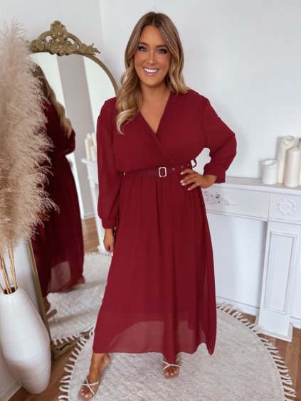 bordó ruha plus size nőknek
