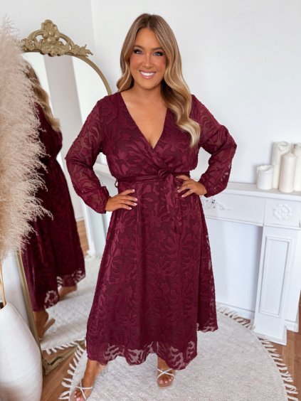 Hosszú elegáns bordó ruha