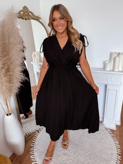 hosszú fekete ruha, XL méret