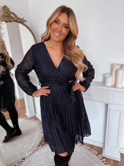 Rövid, fényes ruha - sötétkék