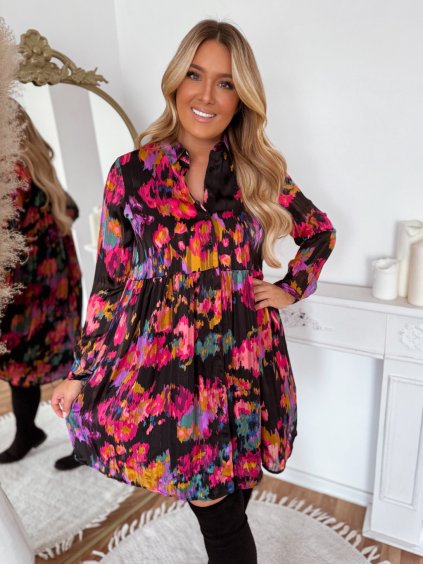 Fekete-színes ingruha