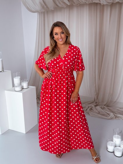 Piros pöttyös ruha