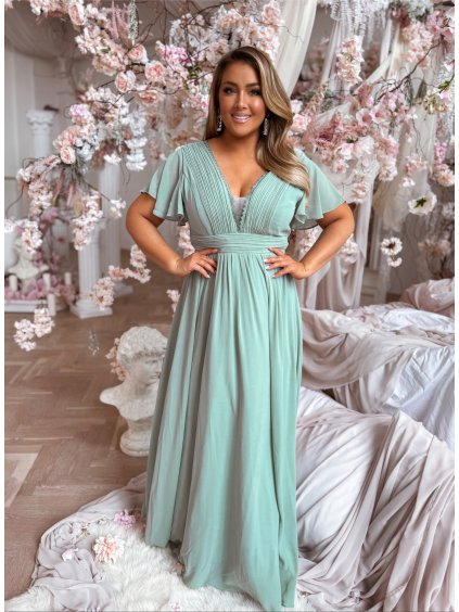 világos zöld alkalmi ruha nagyméretű