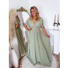 Hosszú estélyi ruha olajzöld színben