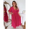 hosszú fukszia ruha L