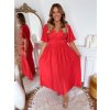 hosszú korall színű ruhák molett nőknek