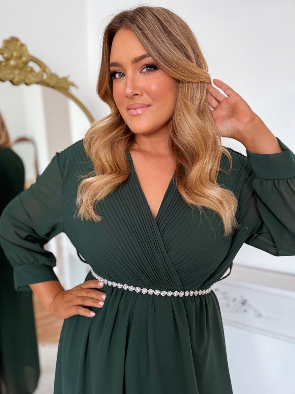 Opasok s kamienkovým vzorom – strieborný