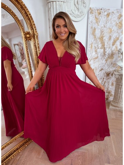 bordove spolocenske saty  xxxl
