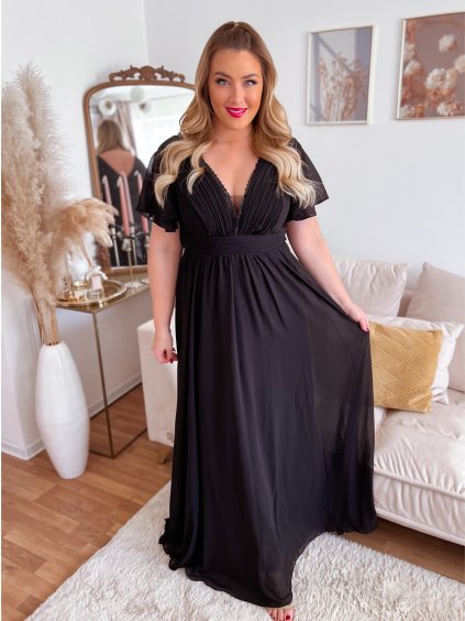 čierne spoločenské šaty plus size