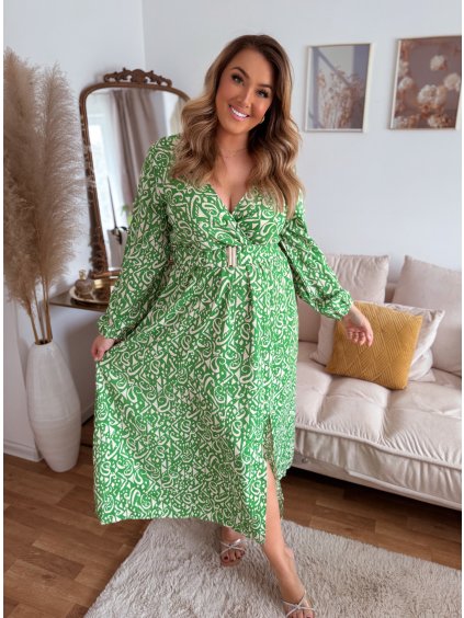 dlhé zelené šaty pre moletky