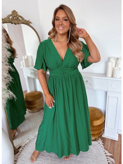 zelené šaty plus size