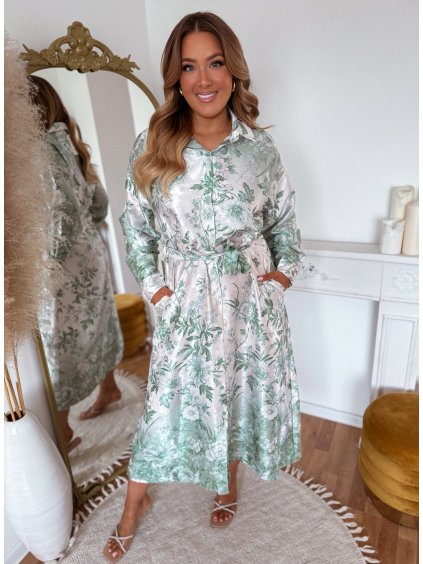 dlhé košeľové šaty plus size