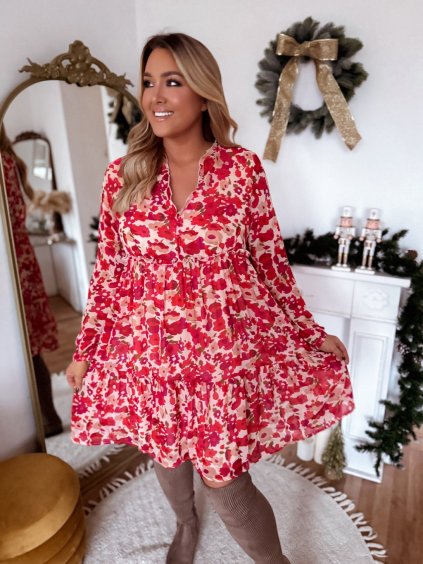 Krátke farebné kvetované šaty