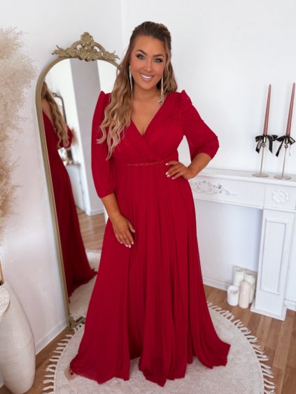 Dlhé elegantné šaty - červená