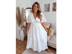 dlhé mušelínové šaty plus size