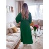 Dlhé elegantné zelené šaty s dlhým rukávom
