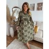 Zelené vzorované šaty s dlhým rukávom