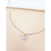 Náhrdelník z chirurgickej ocele s kryštálom - strieborná