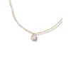 Náhrdelník z chirurgickej ocele s kryštálom - zlatá
