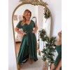 Tmavozelené spoločenské šaty
