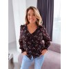 Čierna blúzka s kvetmi