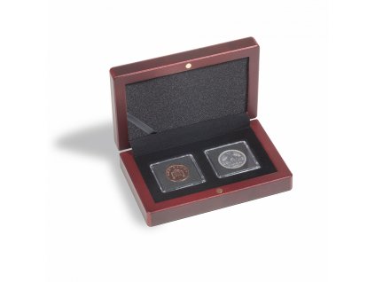 Etue VOLTERRA na mince v bublinkách QUADRUM MINI, mahagonové