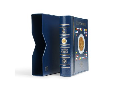 vista coin album for 2 euro coins 4 neutral sheets incl slipcase blue