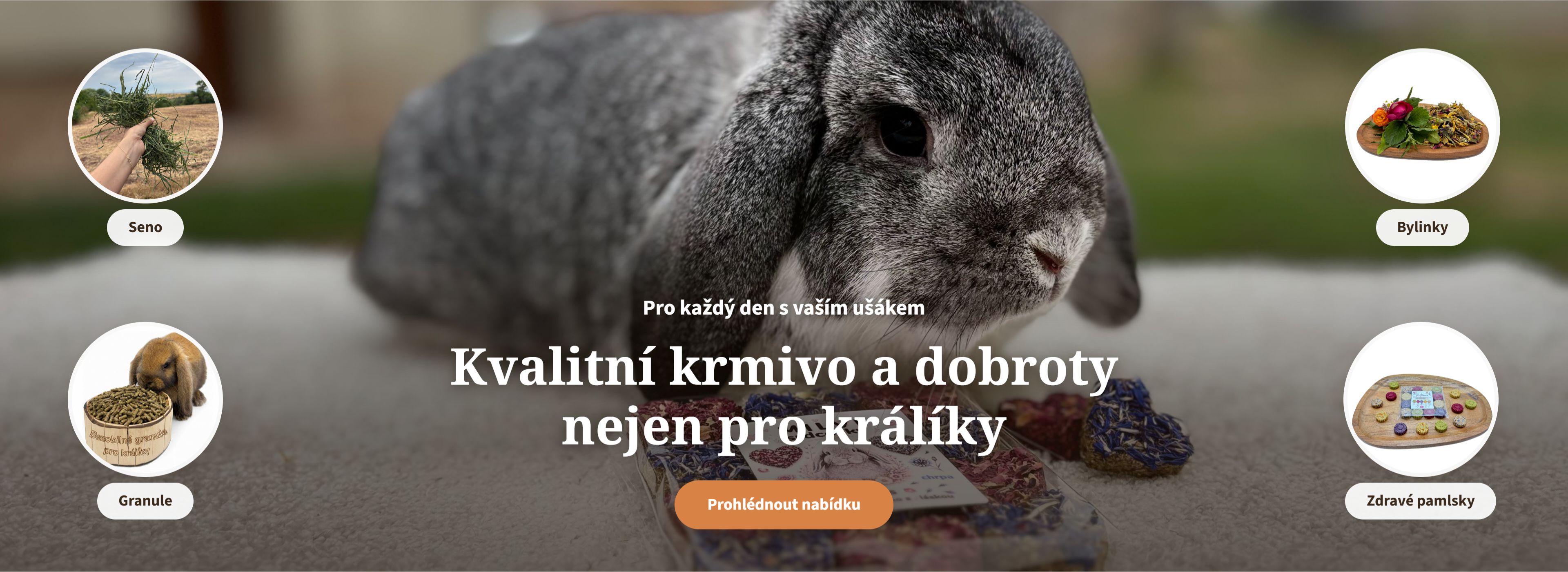 Kvalitní krmivo a dobroty nejen pro králíky