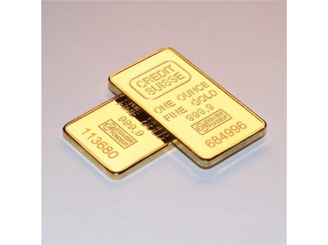 Pozlacený slitek - CREDIT SUISSE - ONE OUNCE FINE GOLD 999,9 6