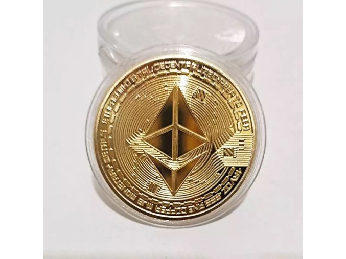 Ethereum, pozlacená mince - s pouzdrem