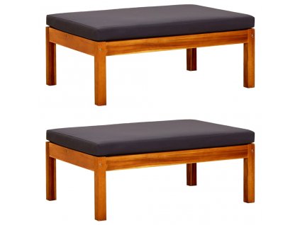 Zahradní podnožky 2 ks masivní akáciové dřevo