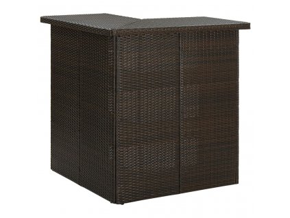 Rohový barový stolek hnědý 100 x 50 x 105 cm polyratan