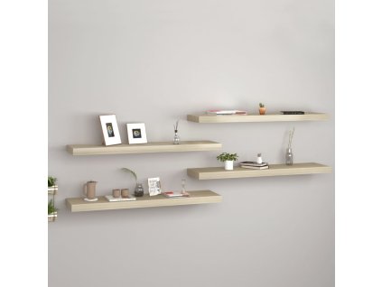 Plovoucí nástěnné police 4 ks dub 90 x 23,5 x 3,8 cm MDF