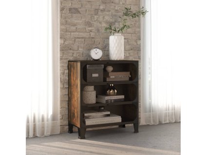 Úložná skříň rustikální hnědá 72 x 36 x 82 cm kov a MDF