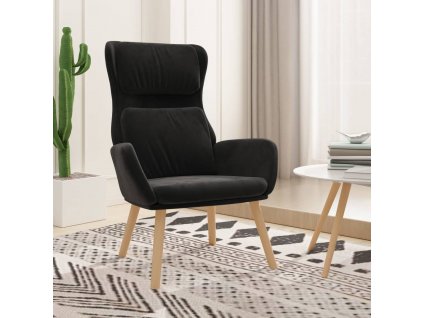 Relaxační křeslo černé samet