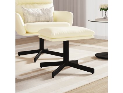 Podnožka krémová 60x60x36 cm umělá kůže