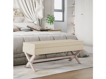 Stolička s úložným prostorem 110 x 45 x 49 cm len