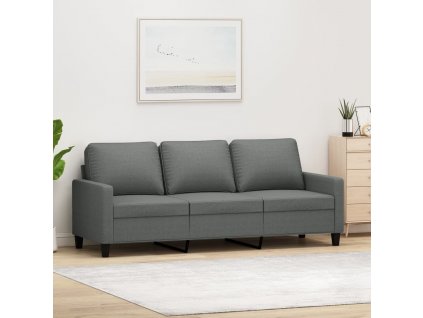 3místná pohovka tmavě šedá 180 cm textil