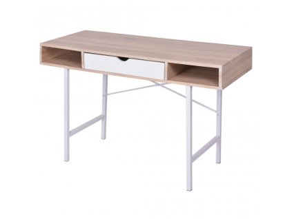 Psací stůl s 1 zásuvkou, dub a bílá barva