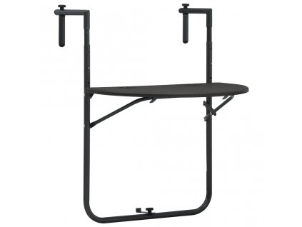 Závěsný stůl na balkon hnědý 60x64x83,5cm plast ratanový vzhled