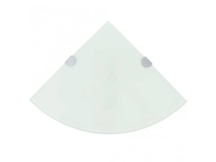 Rohová police s chromovými podpěrami sklo čiré 35x35 cm